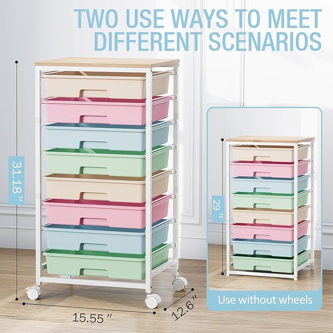 Rolling Storage Cart, Rainbow Cart - Image 3