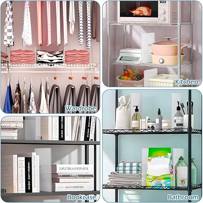 8 Pack Shelf Dividers for Wire Shelves, Acrylic Clear Closet Organizers and - Image 7