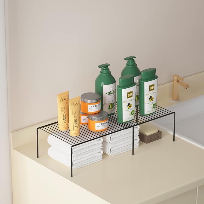 Redrubbit Expandable Metal Rustproof Kitchen Counter Shelf Rack, Space Saver - Image 6