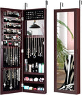 COSTWAY Full Length Mirror Jewelry Cabinet, Wall Door Mounted Jewelry Organizer by COSTWAY