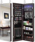 GISSAR Full Length Mirror Jewelry Cabinet, 6 LEDs Jewelry Armoire Wall Mounted by GISSAR