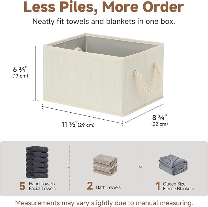 StorageWorks Storage Baskets for Shelves, Foldable Fabric Closet Storage Bins - Image 6