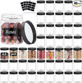48PCS 8OZ Plastic Jars with Screw On Lids, Labels Refillable Empty Round Slime by OUSHINAN