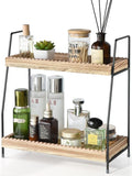 2 Tier Bathroom Countertop Organizer, Wood Bathroom Organizers and Storage by CusUnik