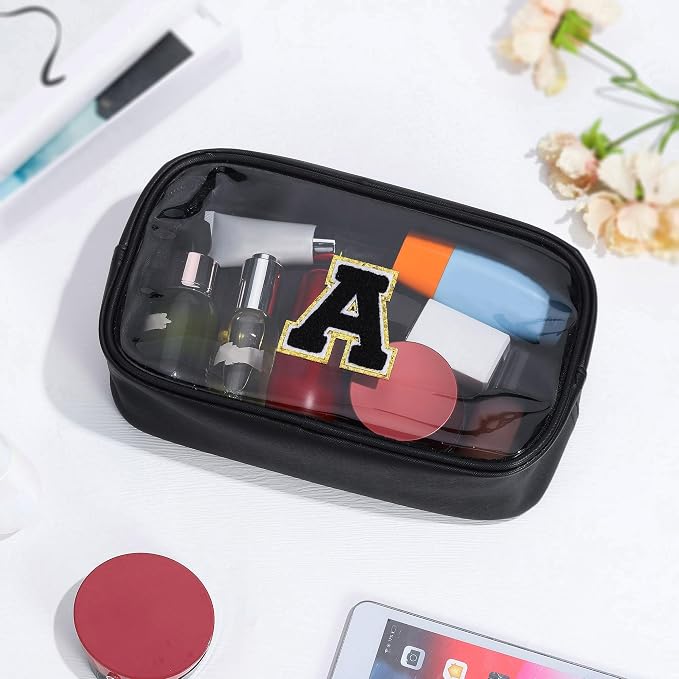 YOOLIFE Initial Makeup Bag Travel Toiletry Bag Clear Makeup Bag Cosmetic Bags - Image 8