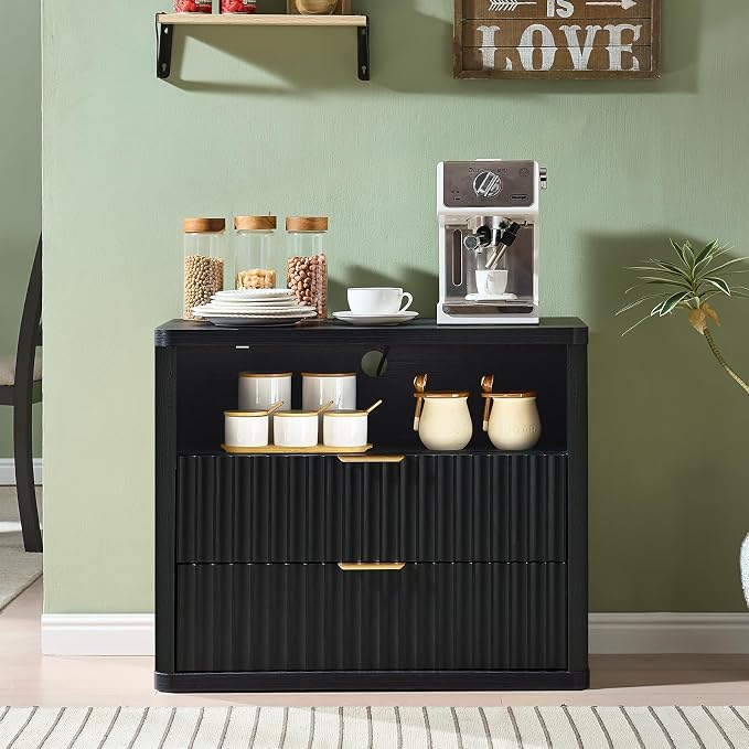 LEYAOYAO 31" Wide Fluted Night Stand Set of 2 - Image 4