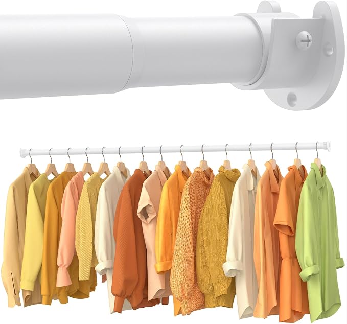 2 Pack Closet Rods for Hanging Clothes, 17-98 Inch No-Cut Stepless Adjustable by Unknown
