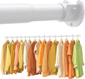 Closet Rods for Hanging Clothes, 17-28 Inch No-Cut Stepless Adjustable Closet by Unknown