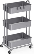 Simple Houseware 3-Tier Heavy Duty Metal Utility Rolling Cart by SimpleHouseware