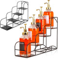 Syrup Rack for Coffee Bar Accessories, Iron 4 Compartment Bottle Organizer by kimilus
