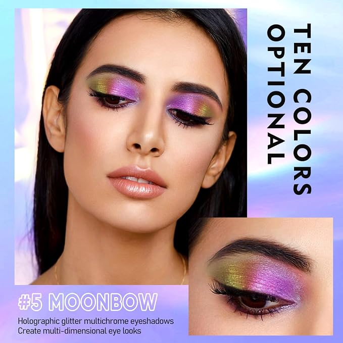 MAKI YIKA 5Pc Glitter Eyeshadow Liquid Multichrome Eyeshadows Long Lasting - Image 5