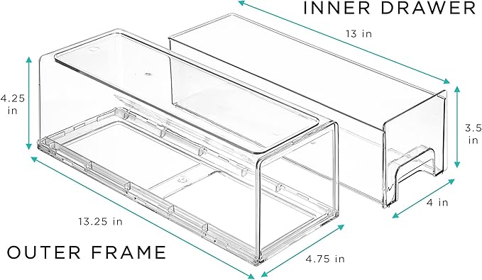 Sorbus Small Clear Stackable Storage Drawers – 4-Pack Plastic Organizer Bins - Image 3