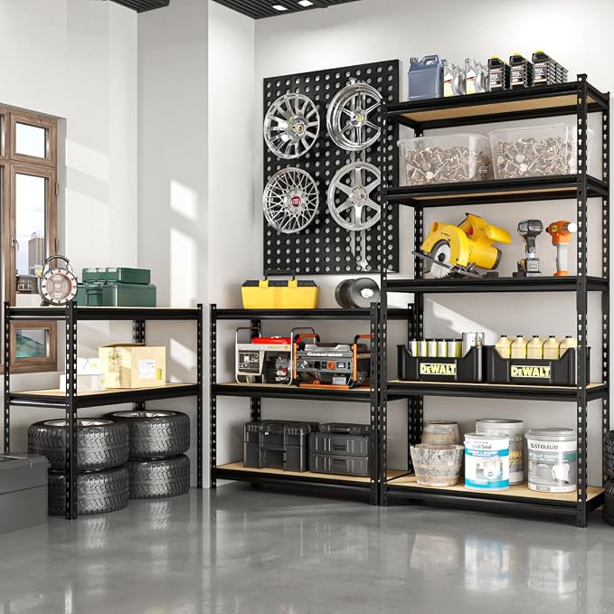 60" H x28 W x12 D Father&I 5-Shelf-Rack Shelves Industrial Metal Steel - Image 2