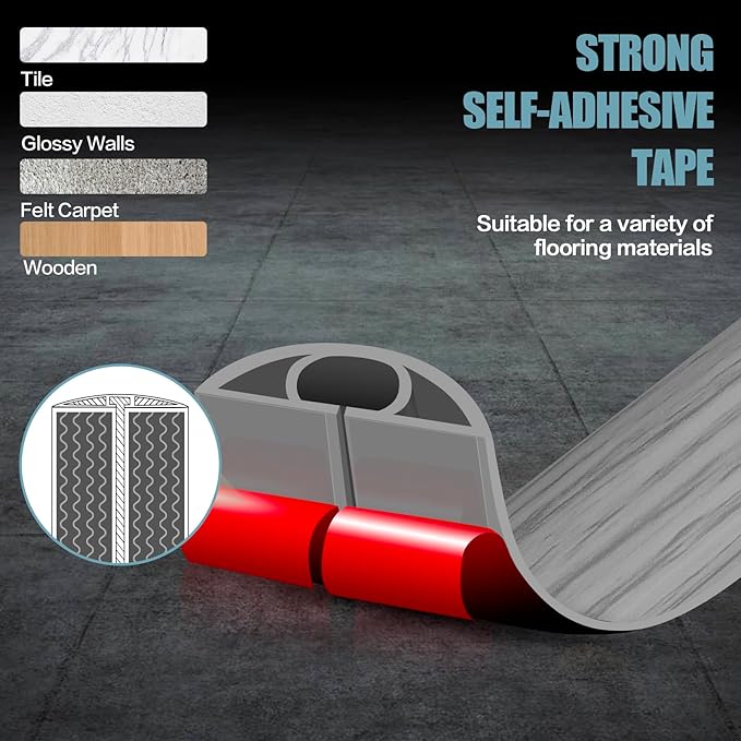 Floor Cord Cover Self Adhesive Cord Hider, 3.3FT Cable Management, Extension - Image 4