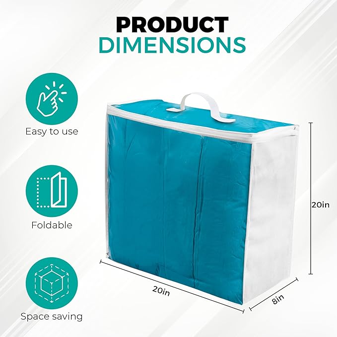 3 Pack Clear Plastic Storage Bags, Durable Zippered Storage Bags - Image 4