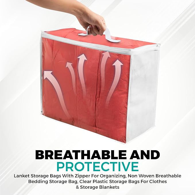 3 Pack Clear Plastic Storage Bags, Durable Zippered Storage Bags - Image 6