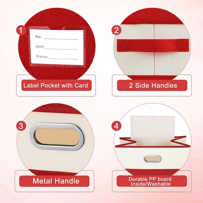 Large Linen Fabric Foldable Storage Bins - Image 2