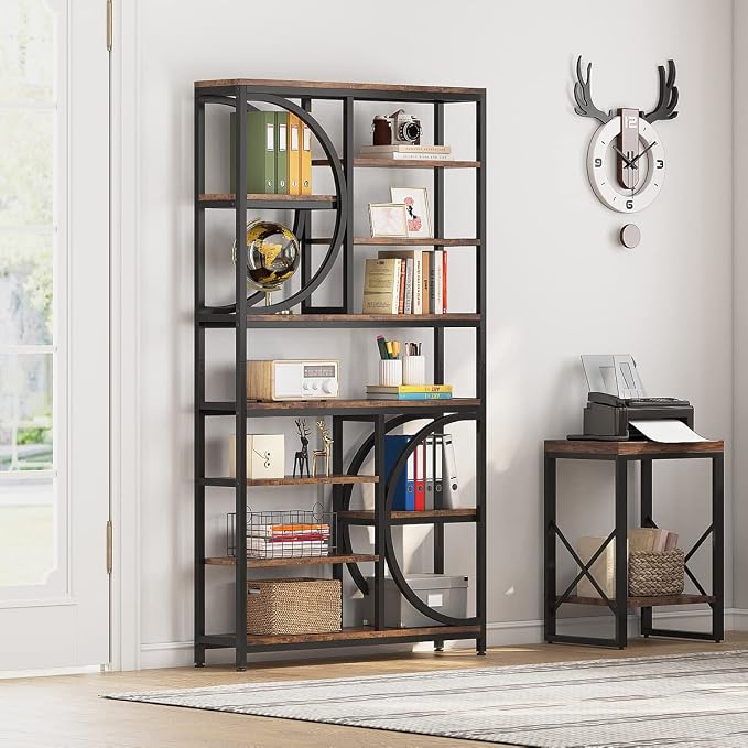 Tribesigns Bookshelf, Industrial 8-Tier Etagere Bookcases, 77-Inch Tall Book - Image 8