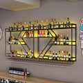 95in Wall Mounted Wine Rack, Large Metal Wine Bottle Holder, 3 Tier Modern by RAJYQODIS