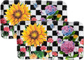 LEHAHA Rectangular Melamine Sunflower Serving Tray, 2-Piece Hydrangea Serving by LEHAHA