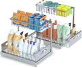 2 Pack Under Sink Organizer Storage 2-Tier Premium Metal Pull-Out Racks by Saydear