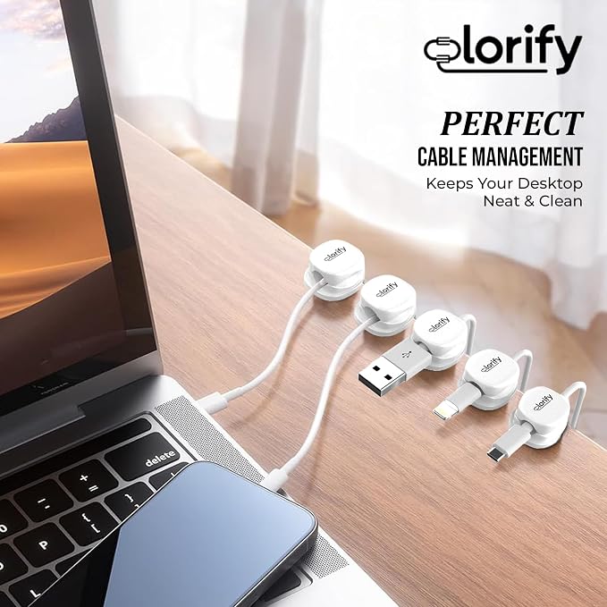 8 Pack Spring Cable Clips, Adhesive Cord Organizer - Image 7