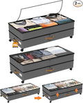 Under Bed Storage with Wheels 2-Pack, 75L XXL Under the Bed Storage Containers by Unknown