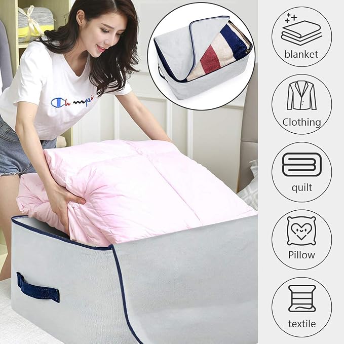 Large Canvas Soft Bedding, Garment Storage Organizer Bag - Image 4
