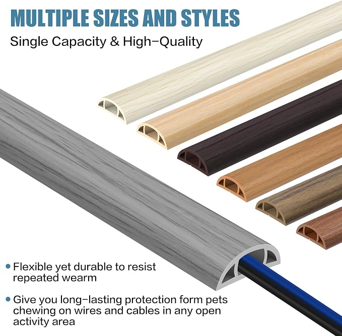 Floor Cord Covers for Wires 3.3FT Cable Hider Wire Cover Self Adhesive Cord - Image 6
