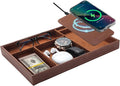 TopMade Valet Tray with Wireless Charging Pad Nightstand Organizer, Leather by TopmadeProduct-Ordernow