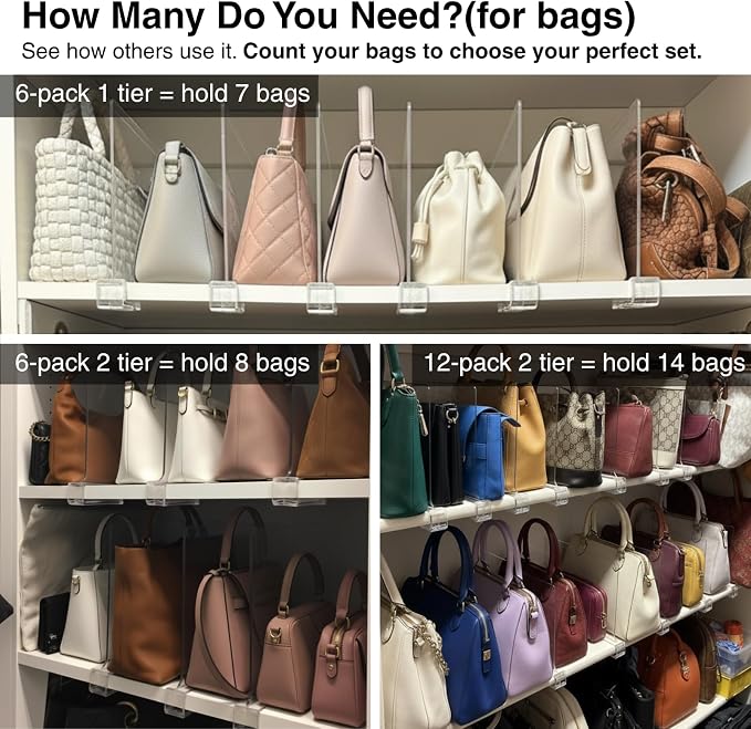 Shelf Dividers Purse Organizer for Closet: 11-inch Tall Acrylic Sweater - Image 7