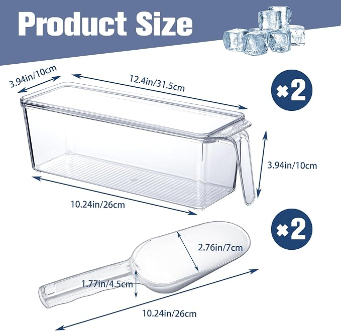Havawish 4 Pcs Ice Storage Bin for Freezer - Image 2