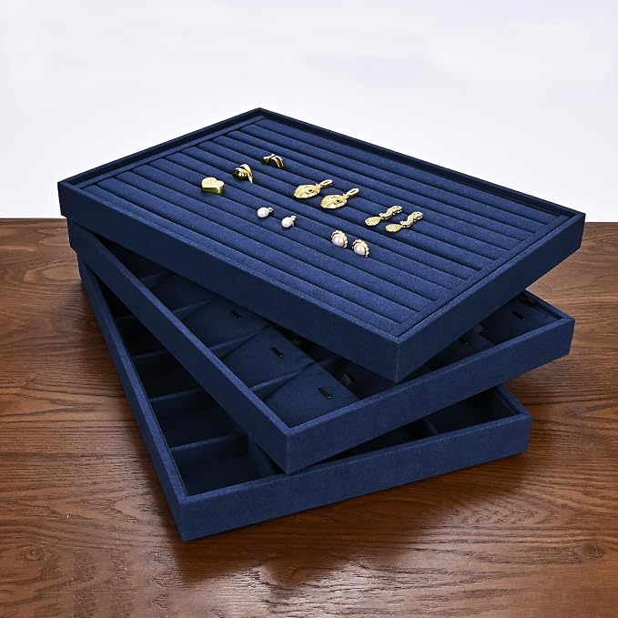7 Slots Microfiber Jewelry Tray, Ring Display Earring Display Tray, Ring - Image 6