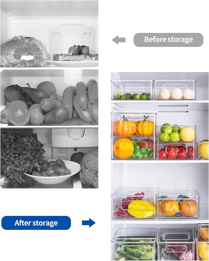 Refrigerator Organizer Bins 12 Pack Fridge Organizers - Image 3