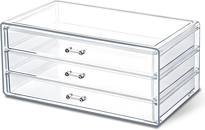 Acrylic Drawers Stackable, 9.3 X 5.3 X 4 Inch Stackable Makeup Organizer by Unknown