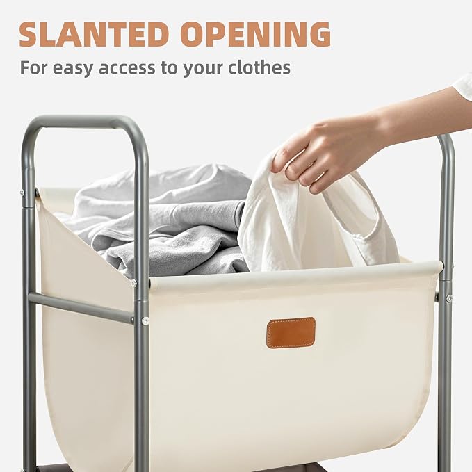 STORAGE MANIAC 120 Liters Vertical Rolling Laundry Hamper, 3 Section Laundry - Image 2