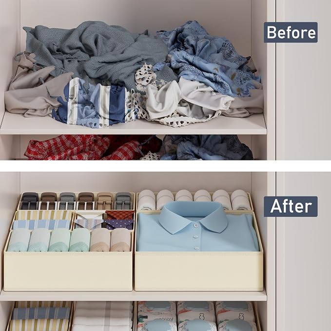 DIMJ Drawer Organizer Clothes, 18 Pack Dresser Organizer, Foldable Closet - Image 6