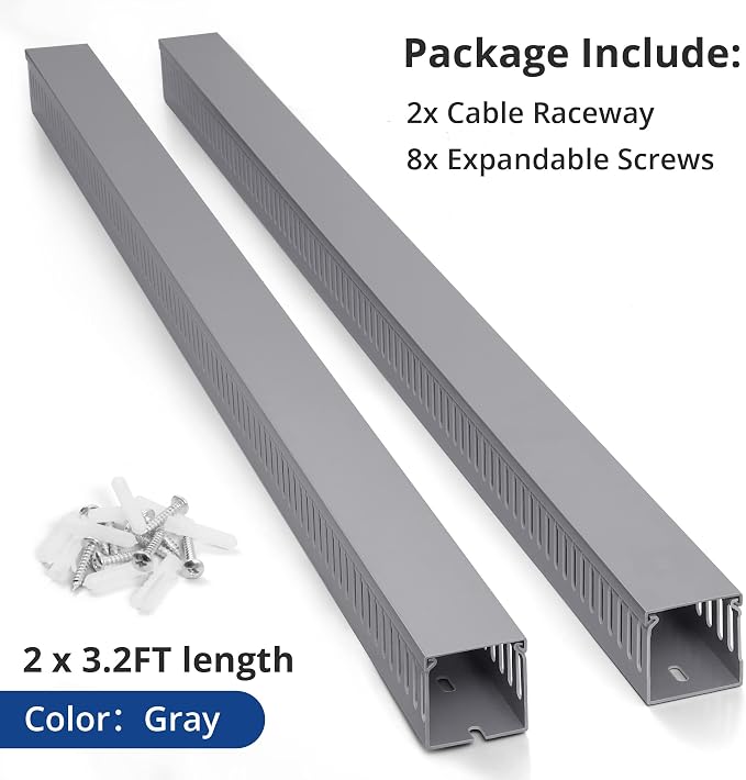ZhiYo 2x2in Server Rack Cable Management, 6.6ft Cable Duct Cable Raceway Kit - Image 6