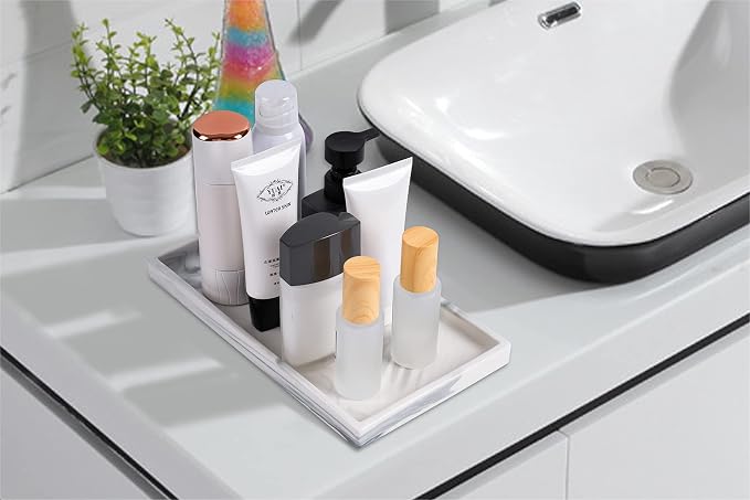 Marble Tray for Bathroom Counter Decor Ceramic Perfume Organizer Vanity Tray - Image 6
