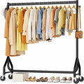 Clothes Clothing Rack, Rolling Heavy Duty Clothes Rack Load 420 LBS by HYSEYY