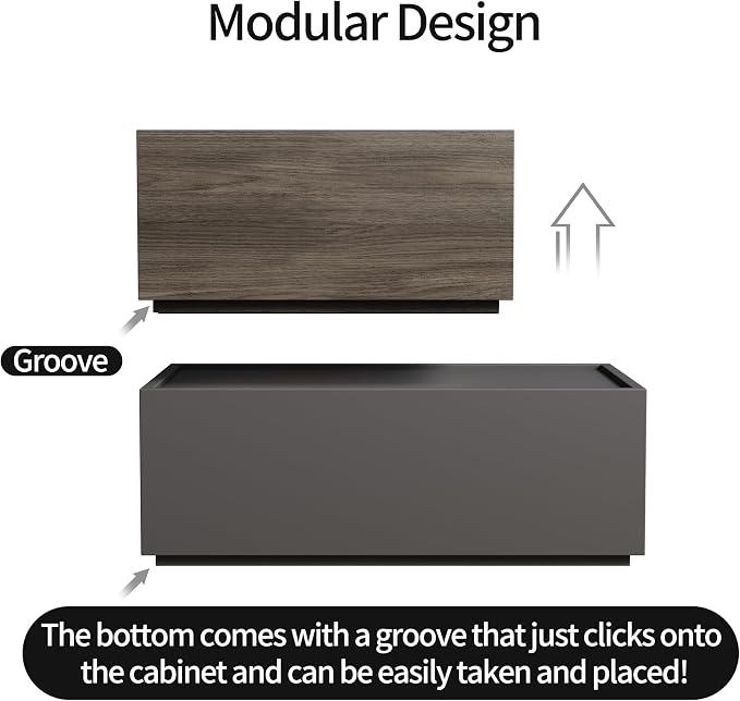 Modern Nightstand Modular Stackable Drawers Modular Storage Bedroom Furniture - Image 7