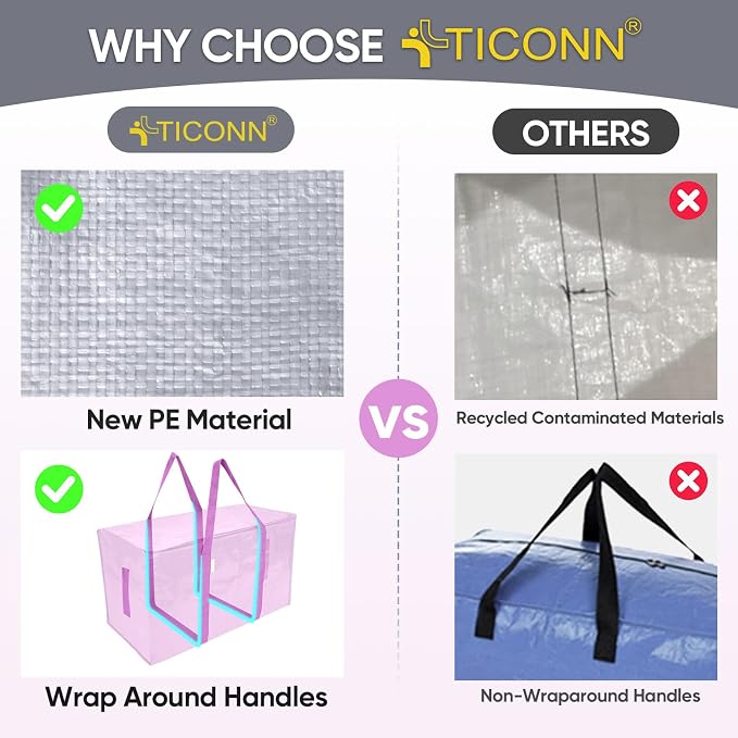 TICONN 4 Pack Extra Large Moving Bags - Image 4
