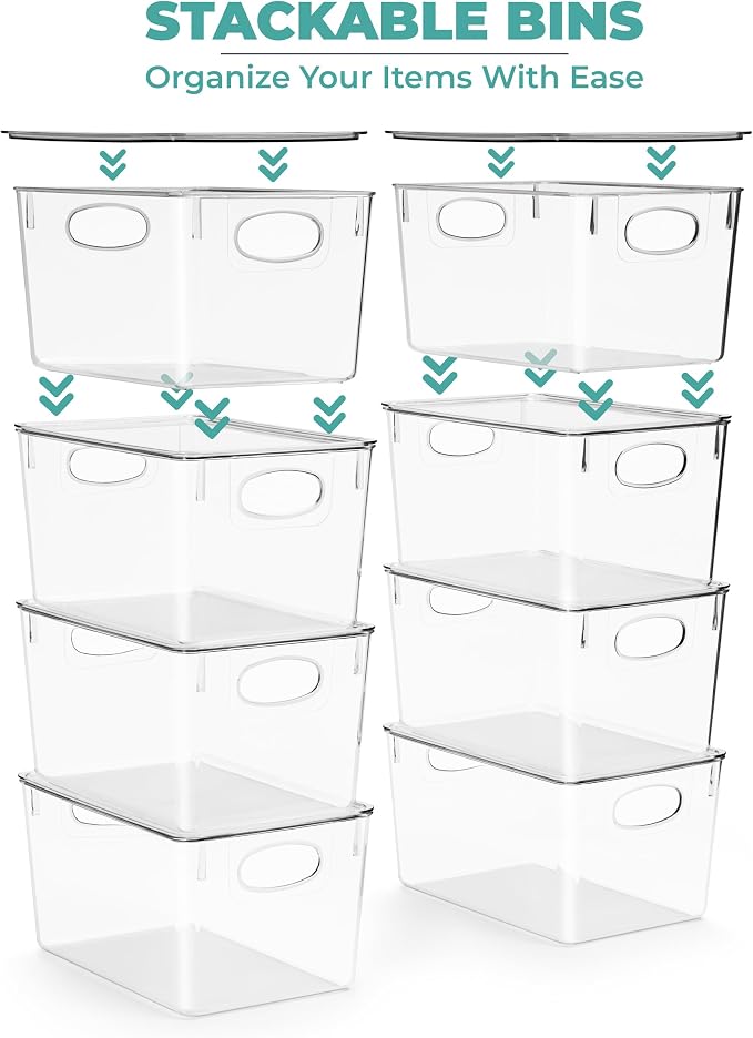 Sorbus Large Clear Plastic Storage Bins - Image 4