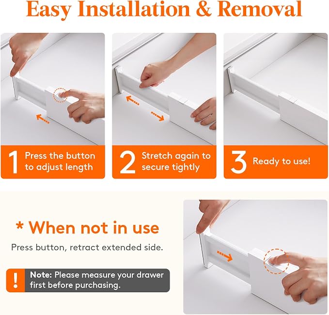 Lifewit 4 Pack Drawer Divider 4" High, 11-17" Drawer Dividers - Image 5