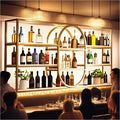 Large Wall Mount Wine Rack, Metal 4 Tier Large Capacity Hanging Bar Rack by Dernoing