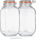 1 Gallon Square Glass Storage Jars by Huichuiero