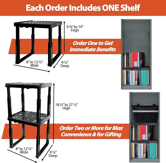 Locker Organizer Shelf， Adjustable Width and Height, Ideal Locker Shelf - Image 4