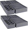 Dresser Drawer Organizer 8 Pack Clothes Underwear Sock Storage Dark Gray Drawer by Bazasa