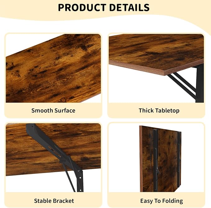GOYLSER Wall Mounted Folding Table Floating Desk - Image 6