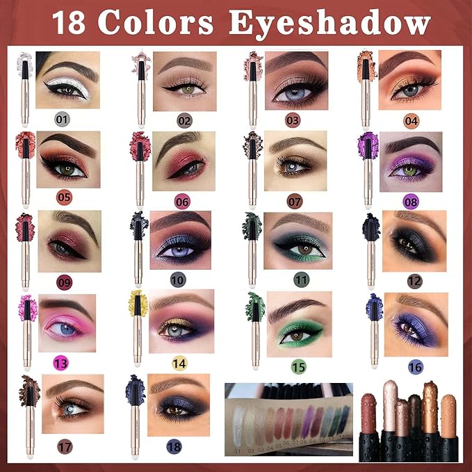 White Eyeshadow Stick Makeup, Highlighter Matte Cream Eye Shadow Pencil - Image 7